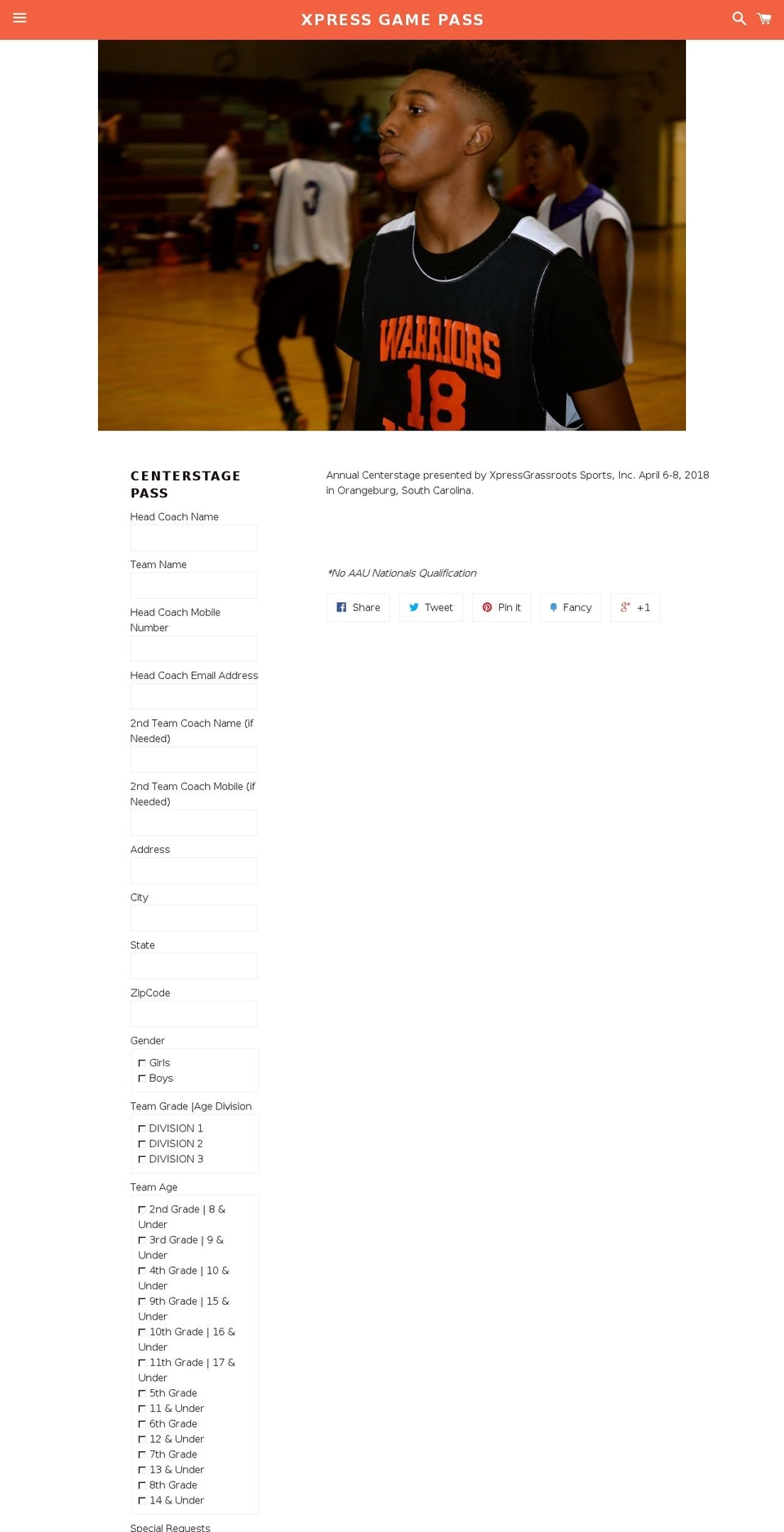 centerstageaau.com — Shopify storefront screenshot