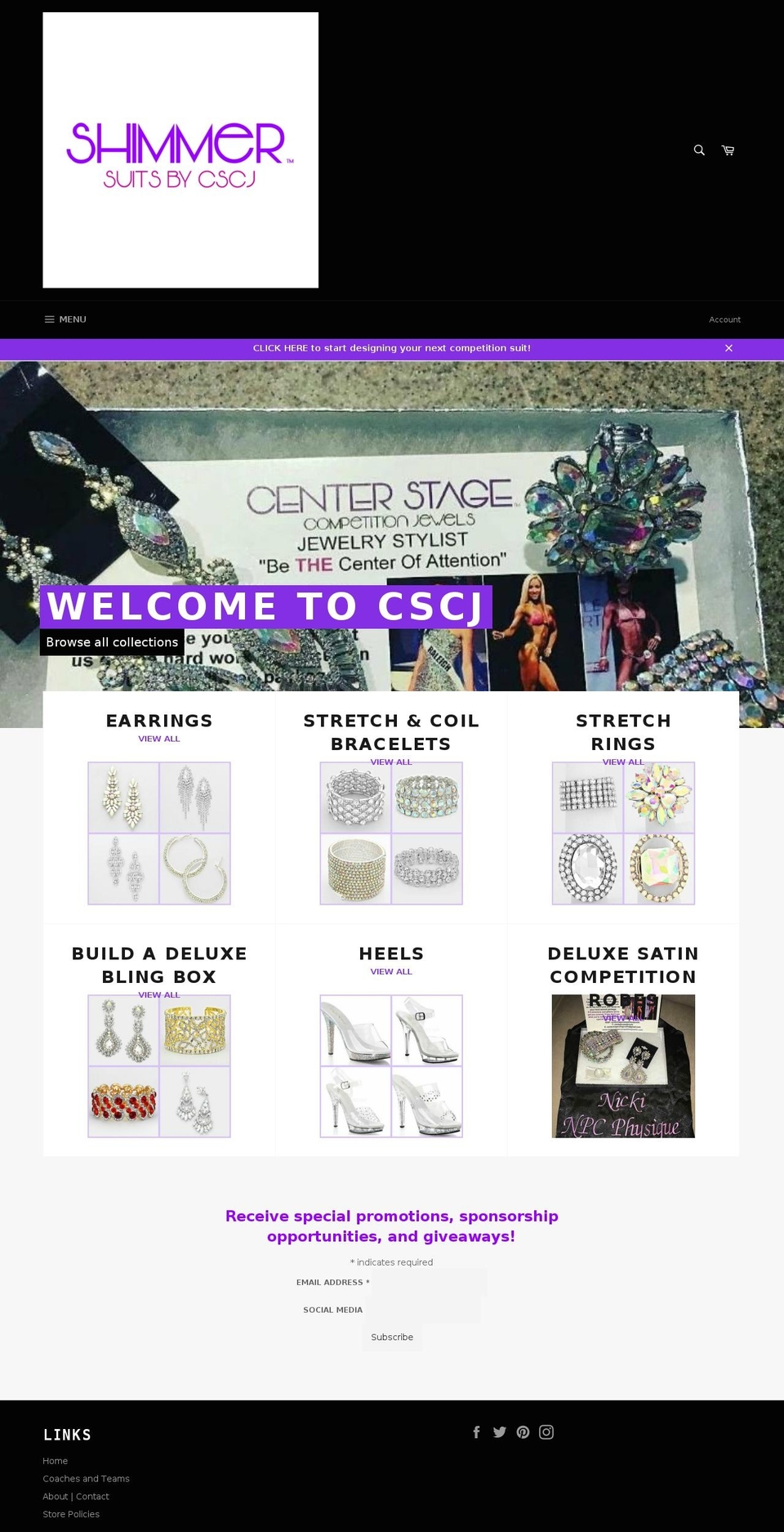centerstagecompetitionjewels.com shopify website screenshot