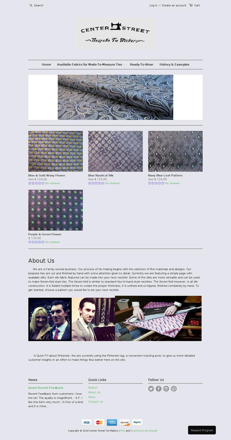centerstreettiemakers.com — Shopify storefront screenshot