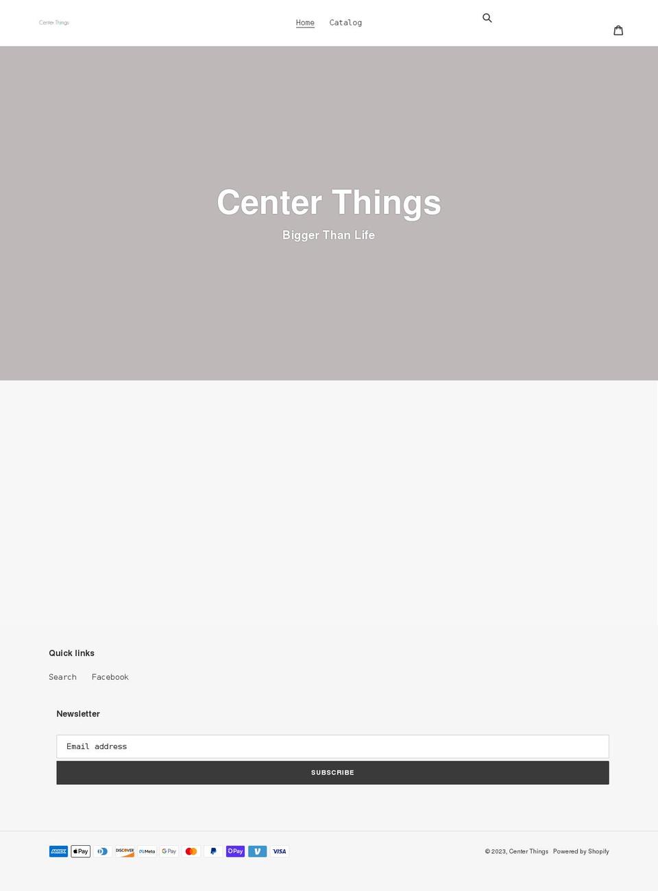centerthings.com shopify website screenshot