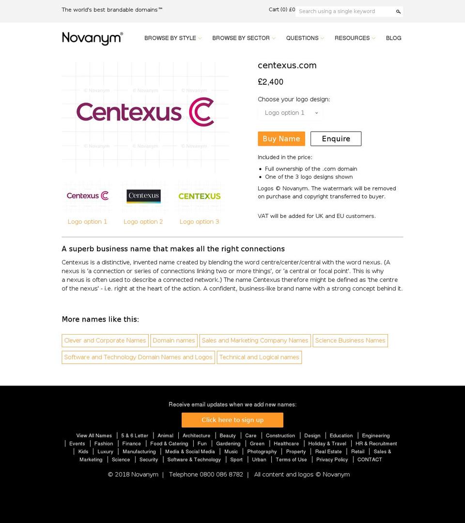 centexus.com — Shopify storefront screenshot