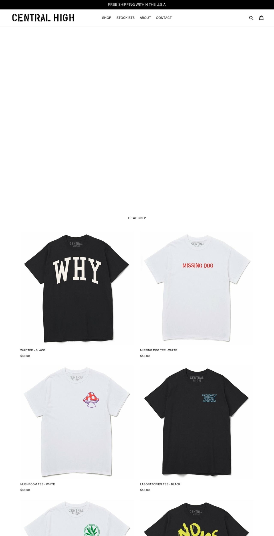 central-high.com — Shopify storefront screenshot