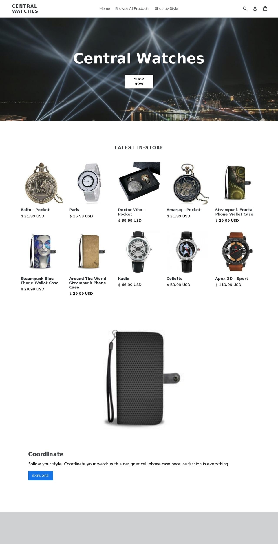 central-watches.com — Shopify storefront screenshot
