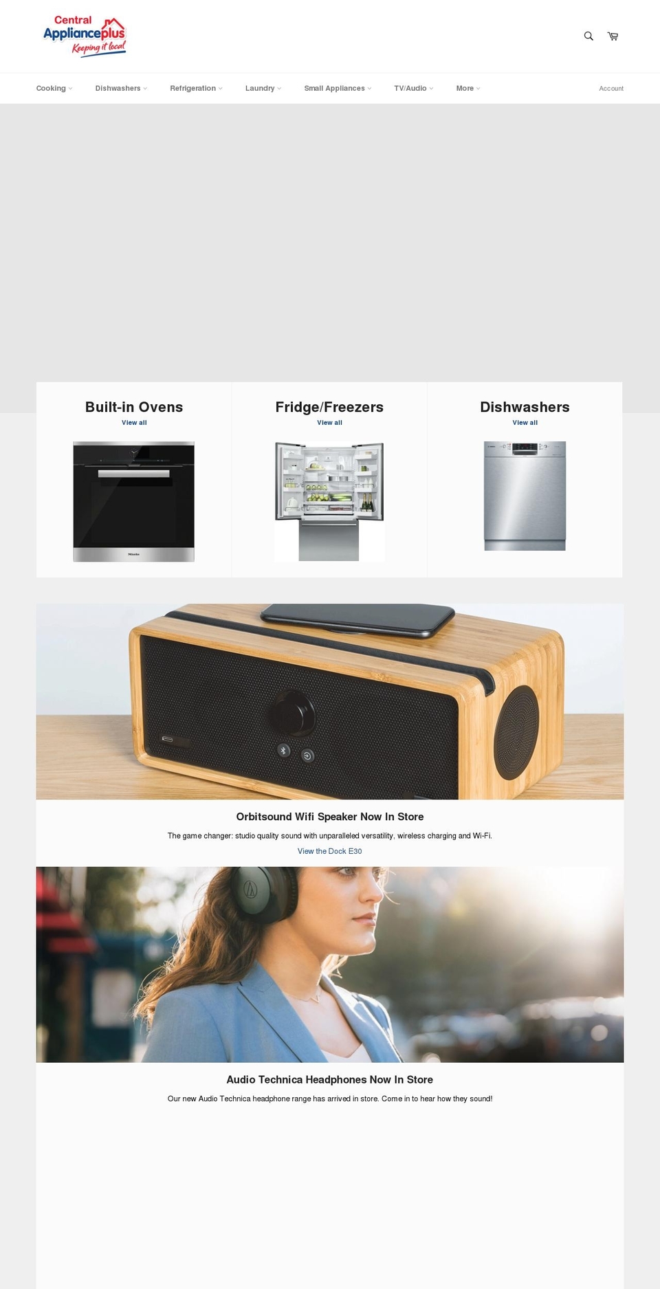 centralapplianceplus.co.nz shopify website screenshot