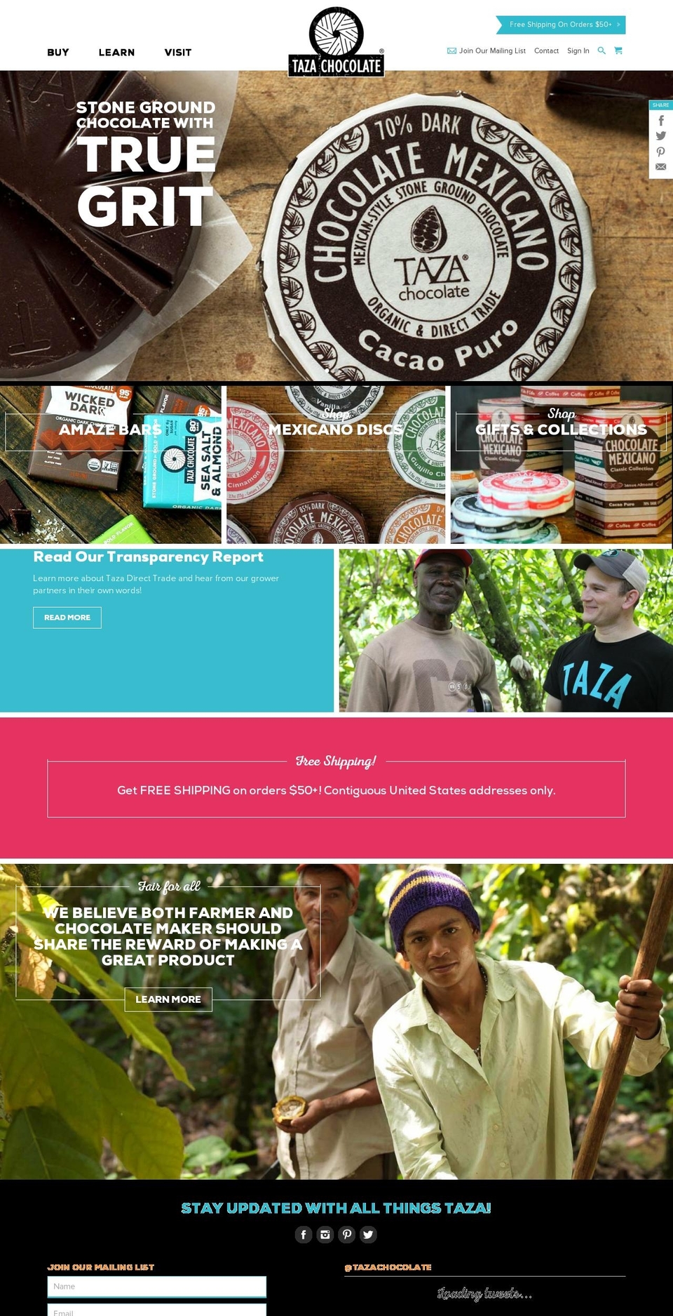 Production - Taza Chocolate 2018 Shopify theme site example centralchocolate.com