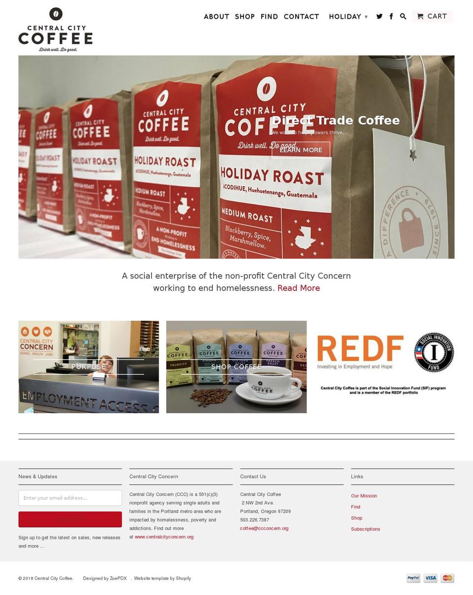 centralcitycoffee.biz shopify website screenshot