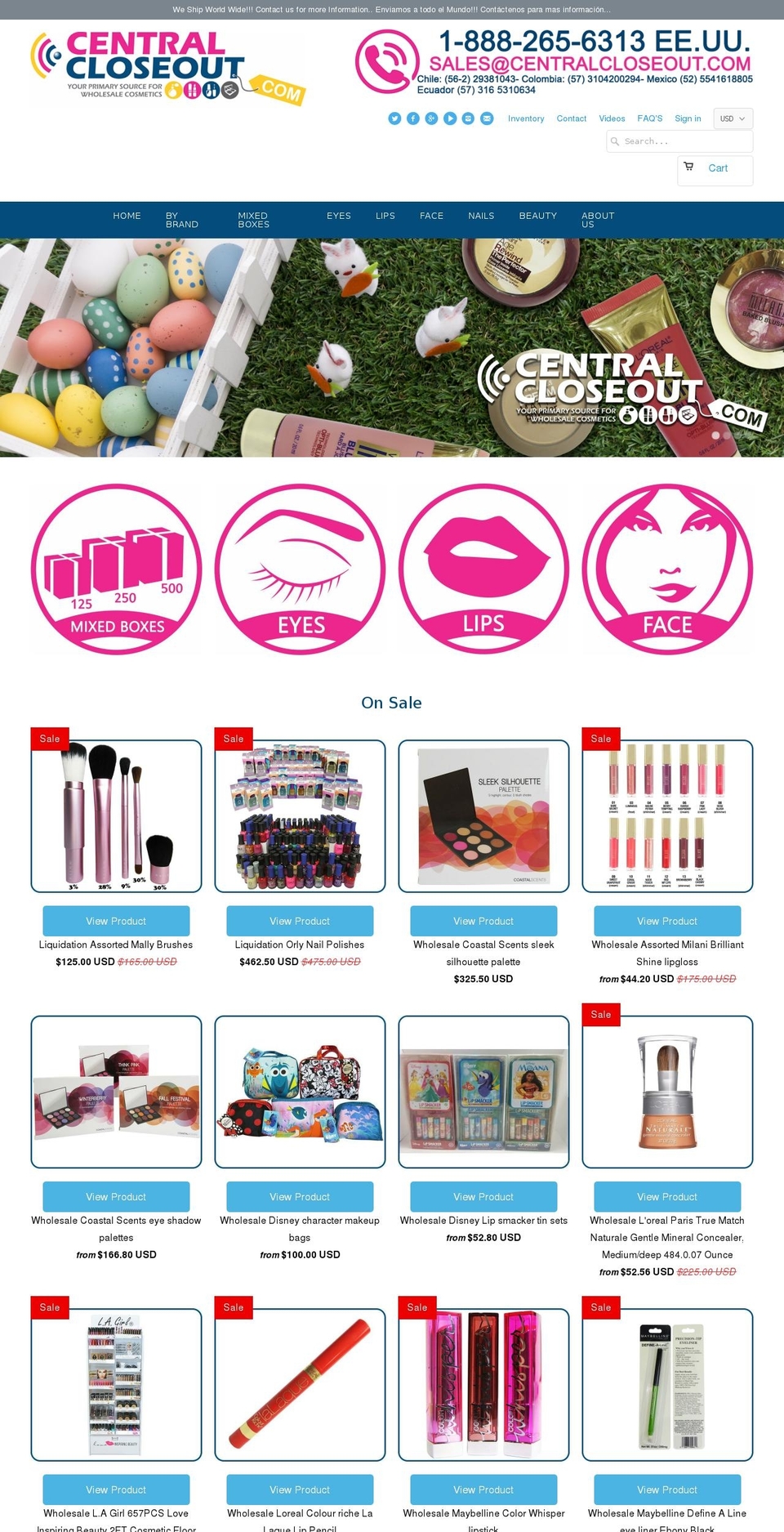 centralcloseouts.com shopify website screenshot