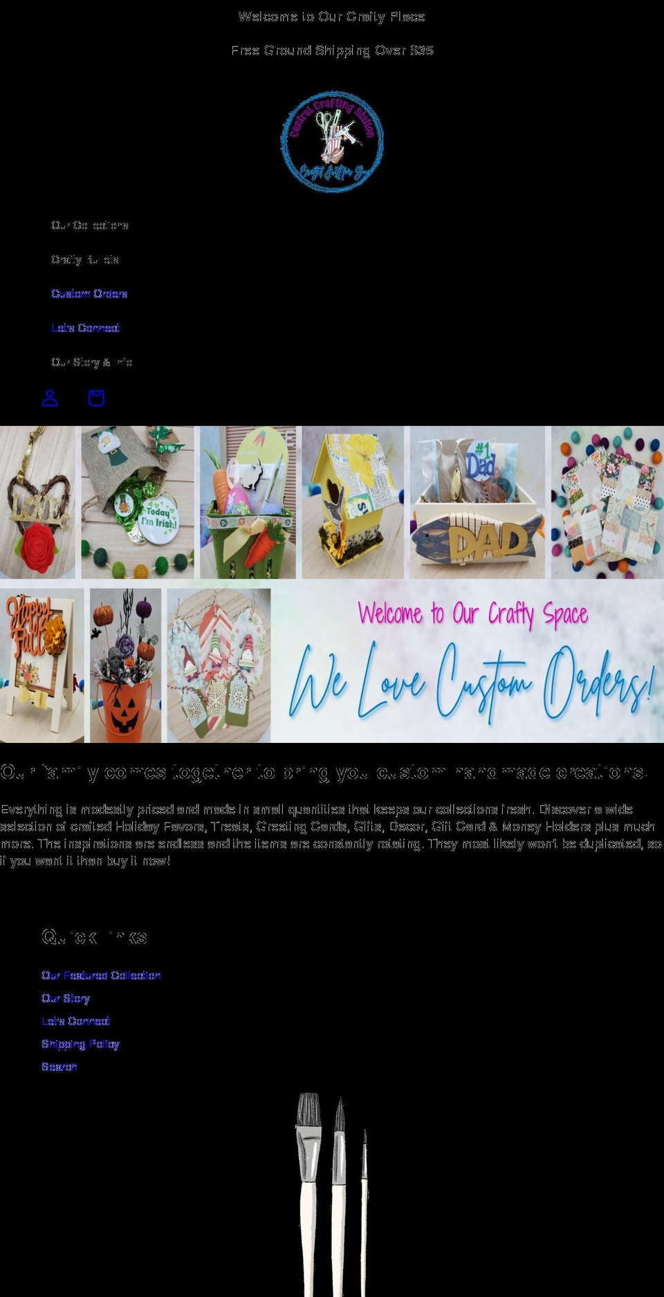 centralcraftingstation.com shopify website screenshot