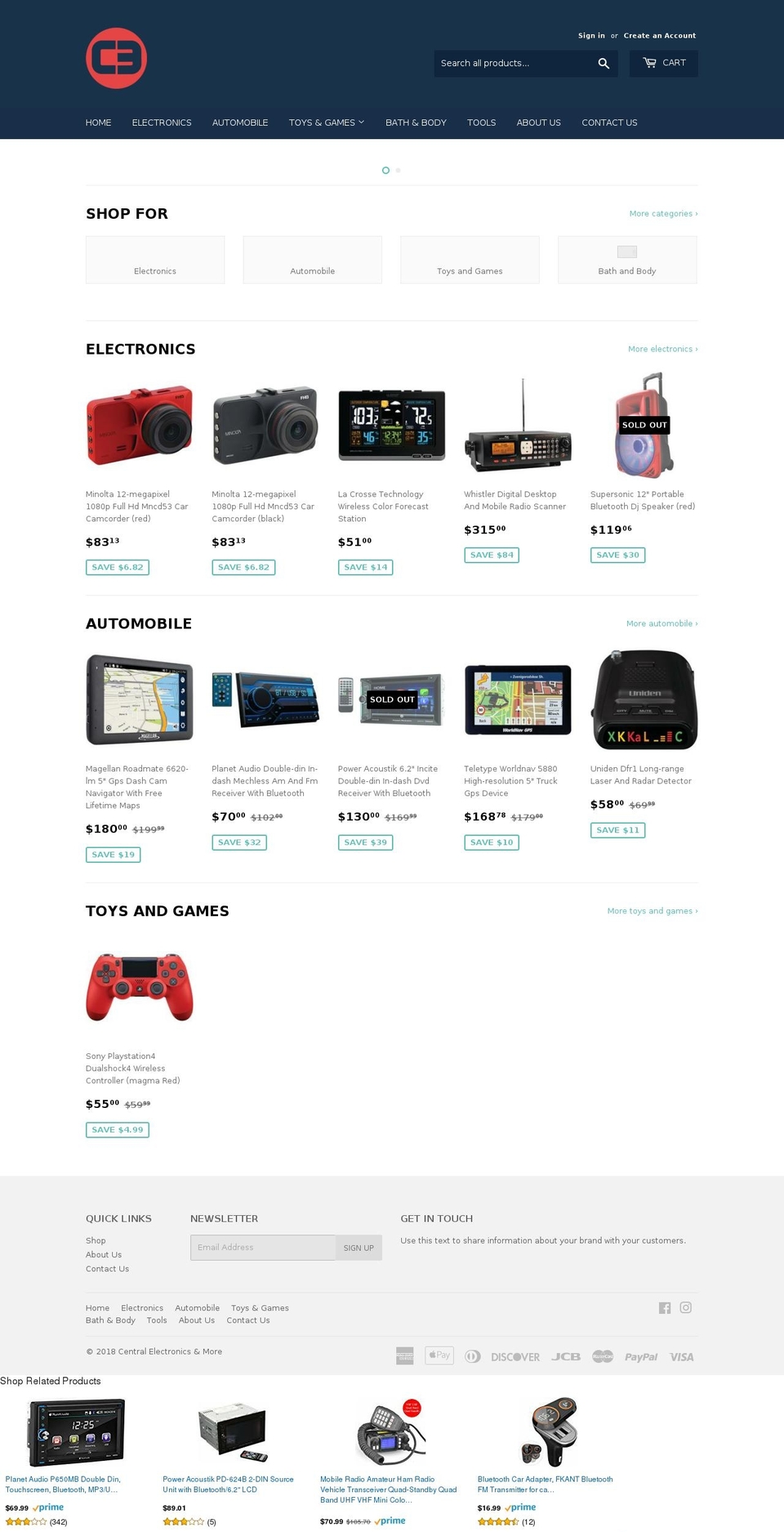 centralelectronics.net shopify website screenshot