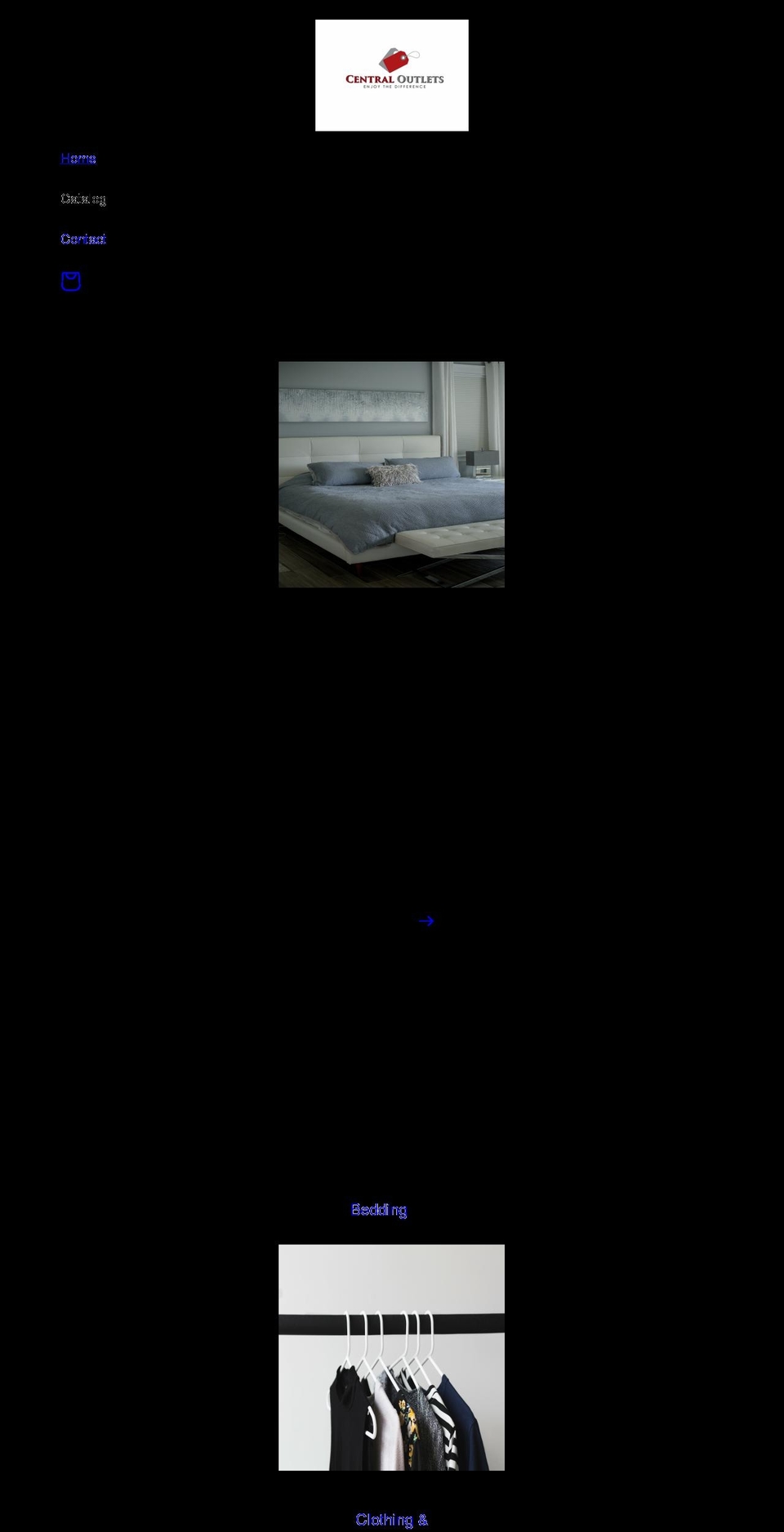 centraloutlets.com shopify website screenshot