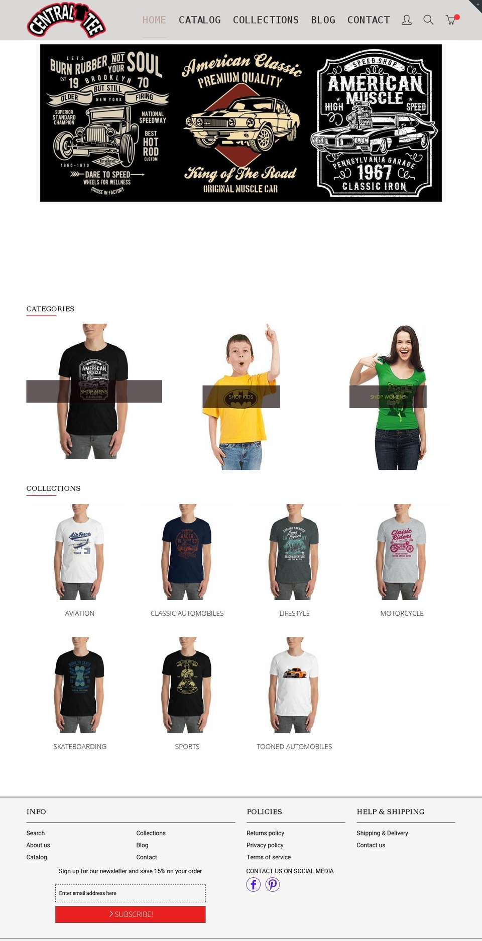 centraltee.myshopify.com shopify website screenshot