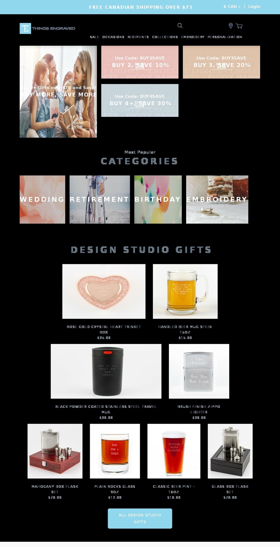 Things Engraved - L1 - Theme Shopify theme site example centredelagravure.ca