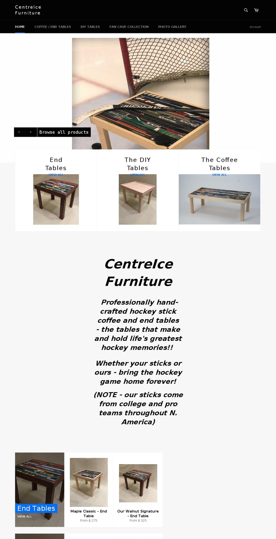 centreicefurniture.com — Shopify storefront screenshot