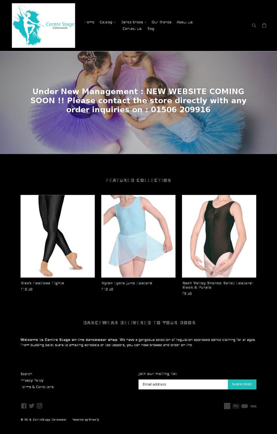 centrestagedancewear.com shopify website screenshot