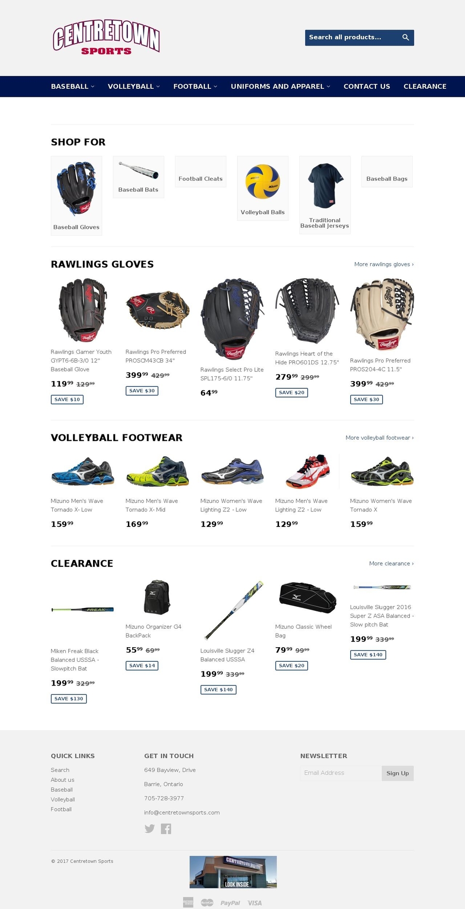 centretownsports.com shopify website screenshot