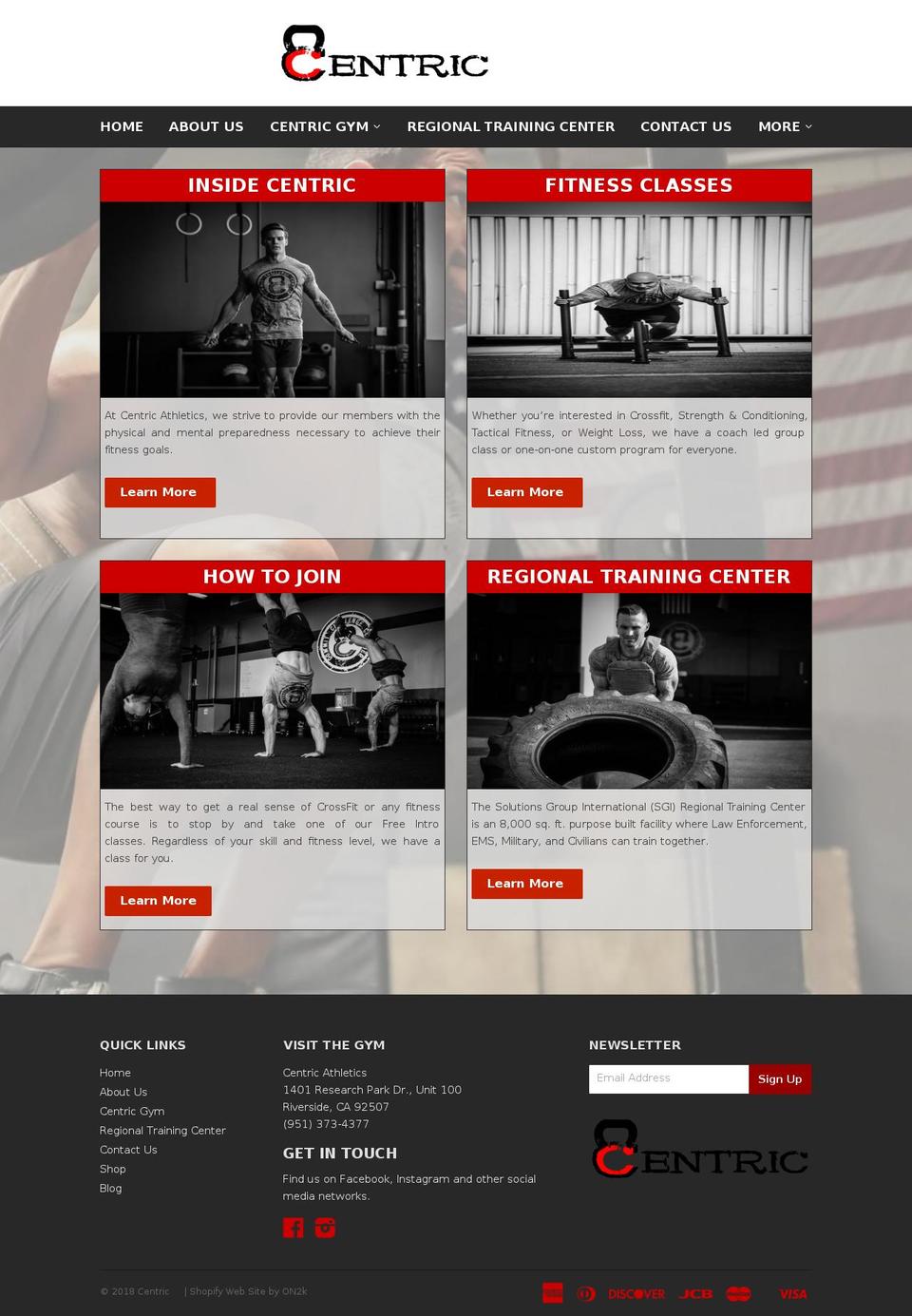 centricathletics.com shopify website screenshot