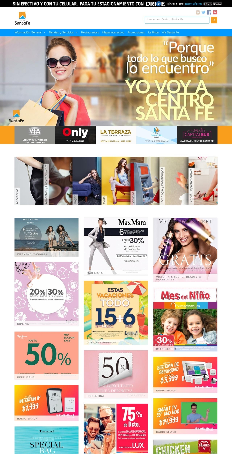 centrosantafe.mx shopify website screenshot