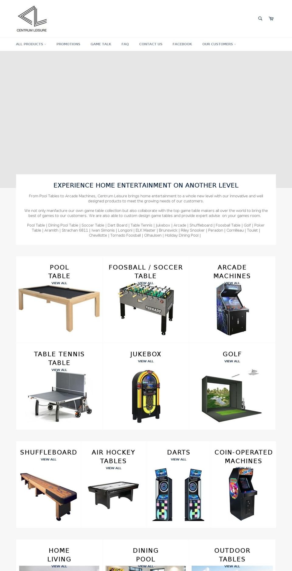 centrumleisure.com — Shopify storefront screenshot