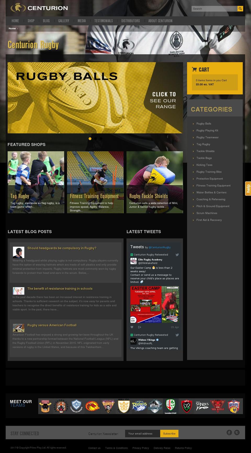 centurion-sports.com shopify website screenshot