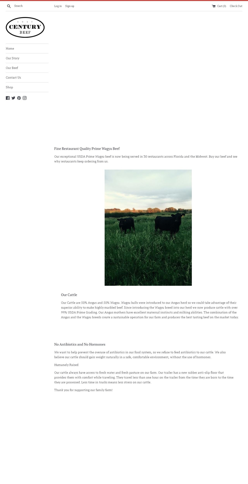 centurybeef.com — Shopify storefront screenshot