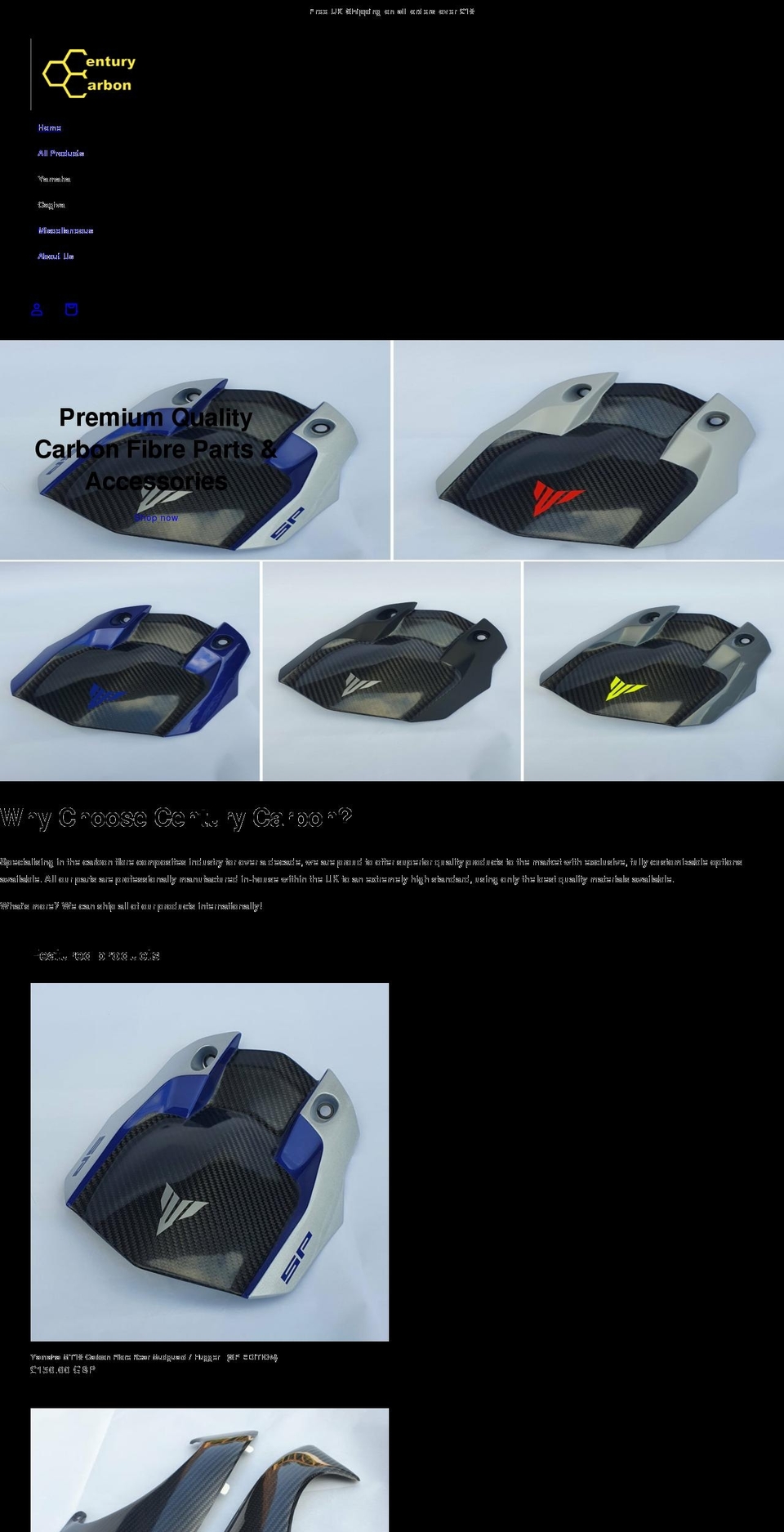 centurycarbon.co.uk shopify website screenshot