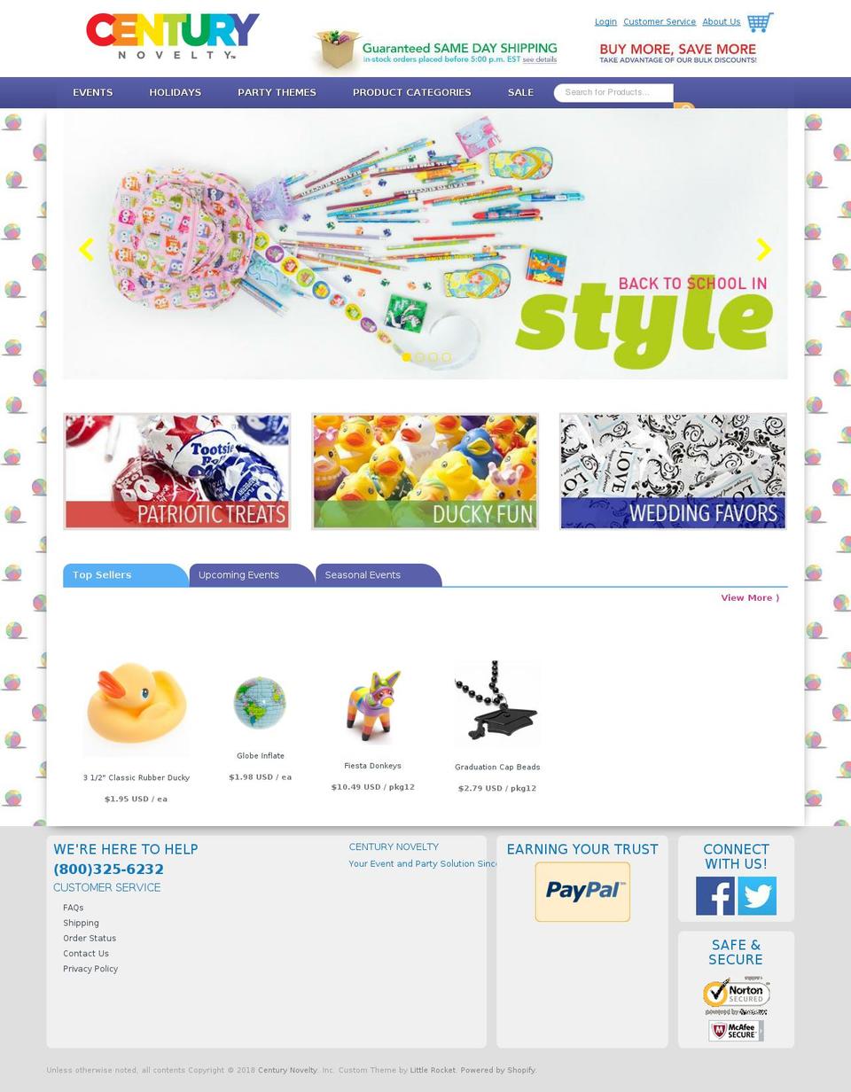 Century Novelty - 11541 - Checkout Upgrade Shopify theme site example centurynovelty.biz