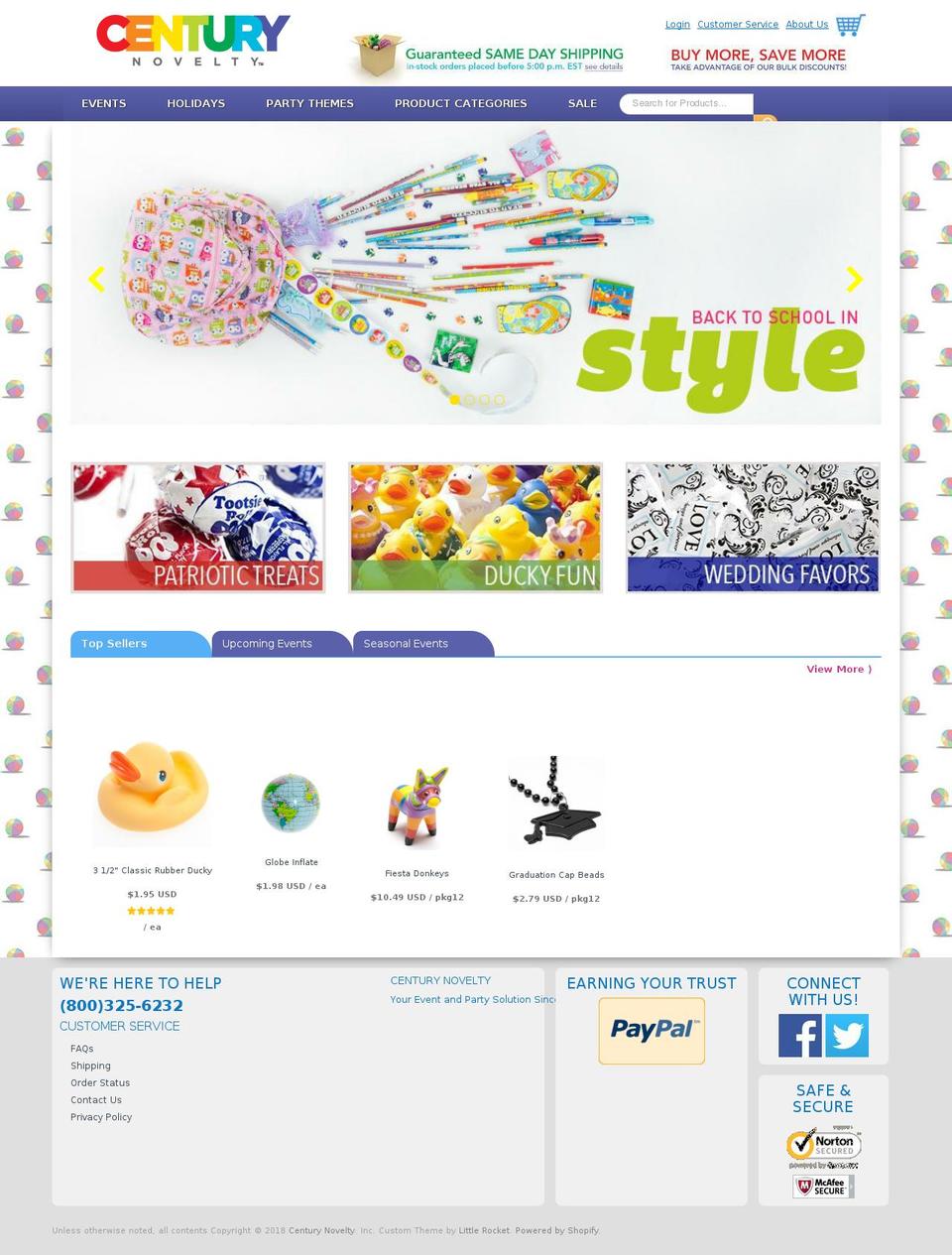 Century Novelty - 11541 - Checkout Upgrade Shopify theme site example centurynovelty.us