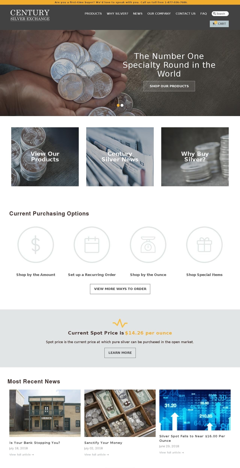 centurysilver.com shopify website screenshot