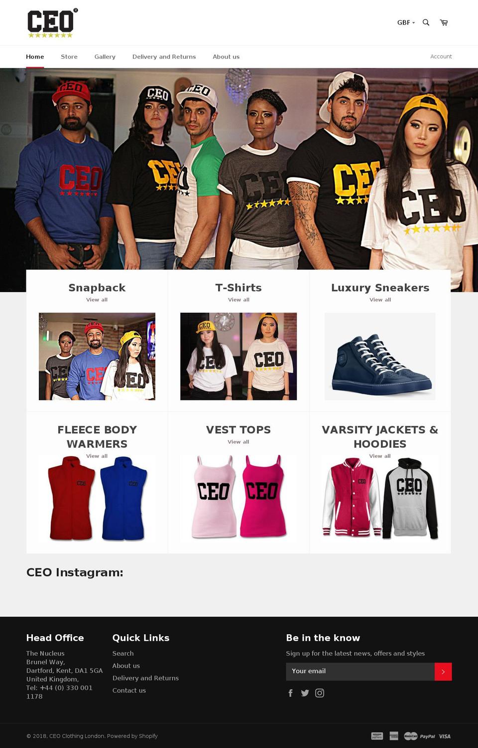 ceoclothing.co.uk shopify website screenshot