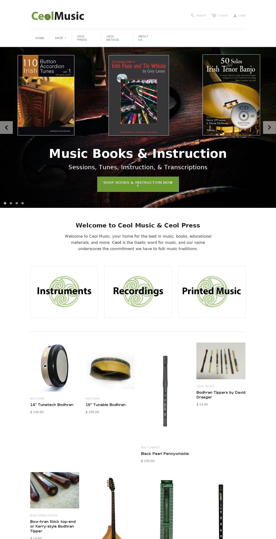 ceolmusic.com — Shopify storefront screenshot