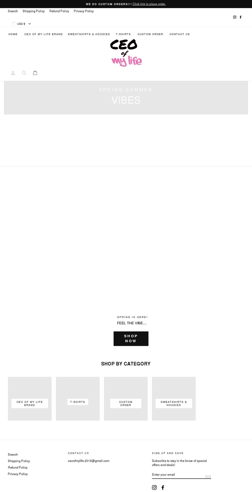 ceoofmylifebrand.com shopify website screenshot