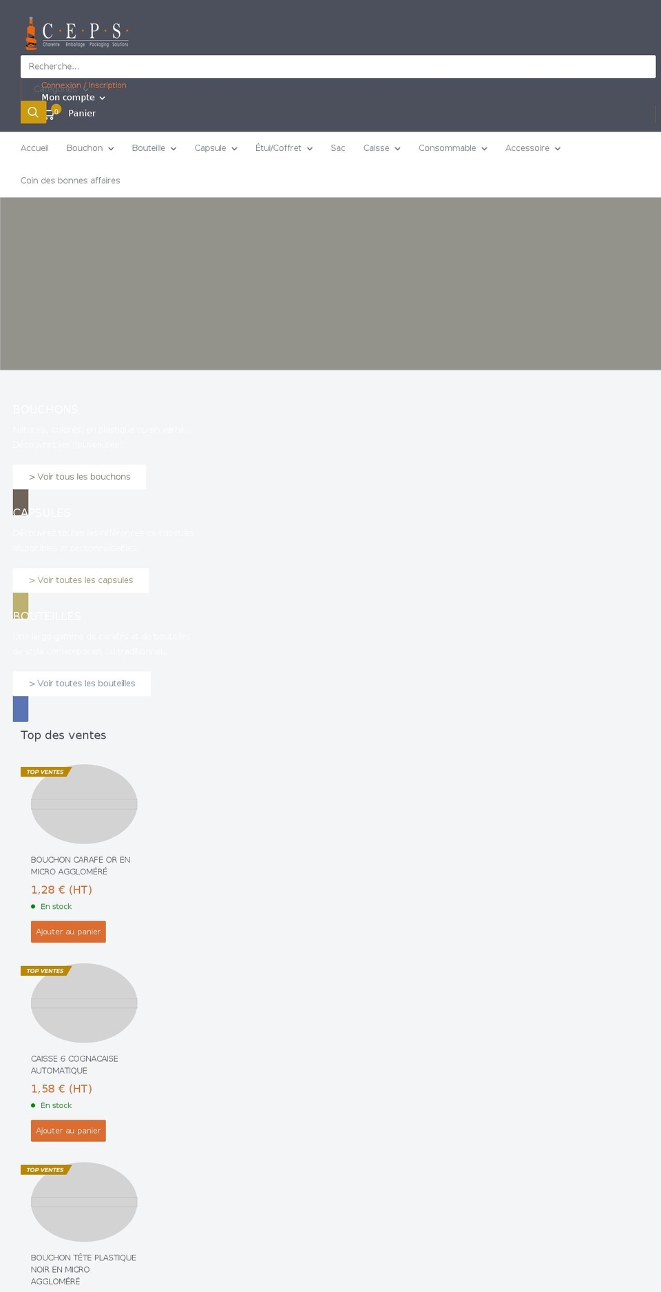 ceps-packaging.com shopify website screenshot