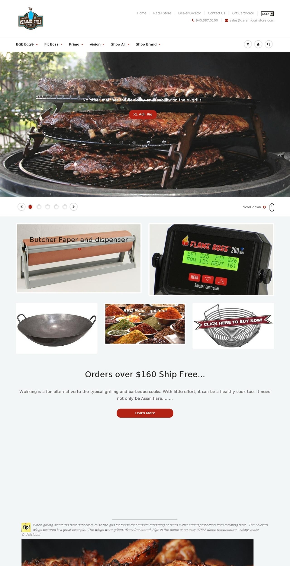 ceramicgrillstore.com shopify website screenshot