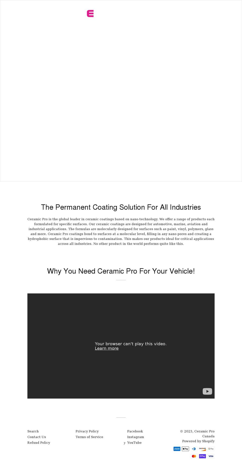 ceramicprocanada.com shopify website screenshot