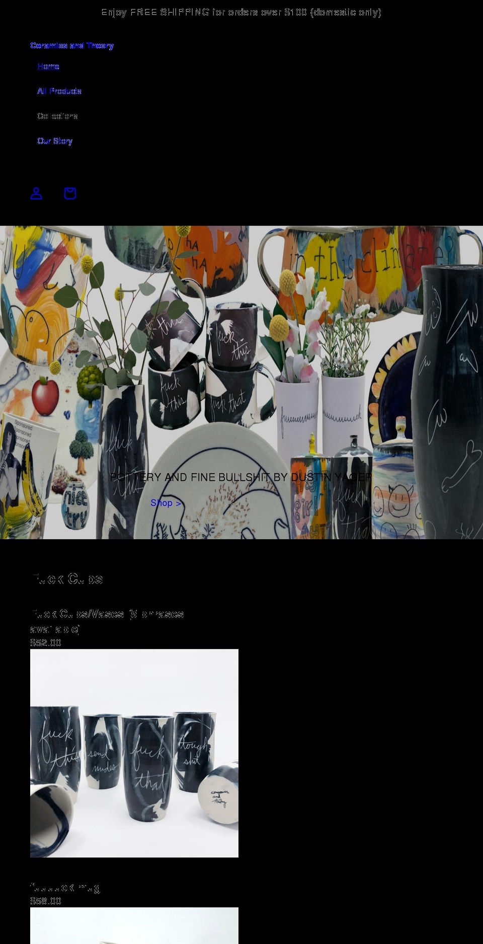 ceramicsandtheory.com shopify website screenshot
