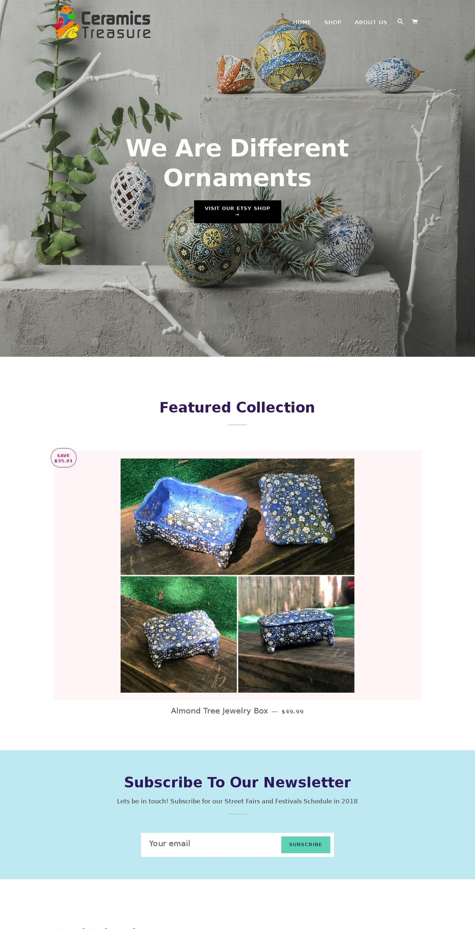 ceramicstreasure.com — Shopify storefront screenshot