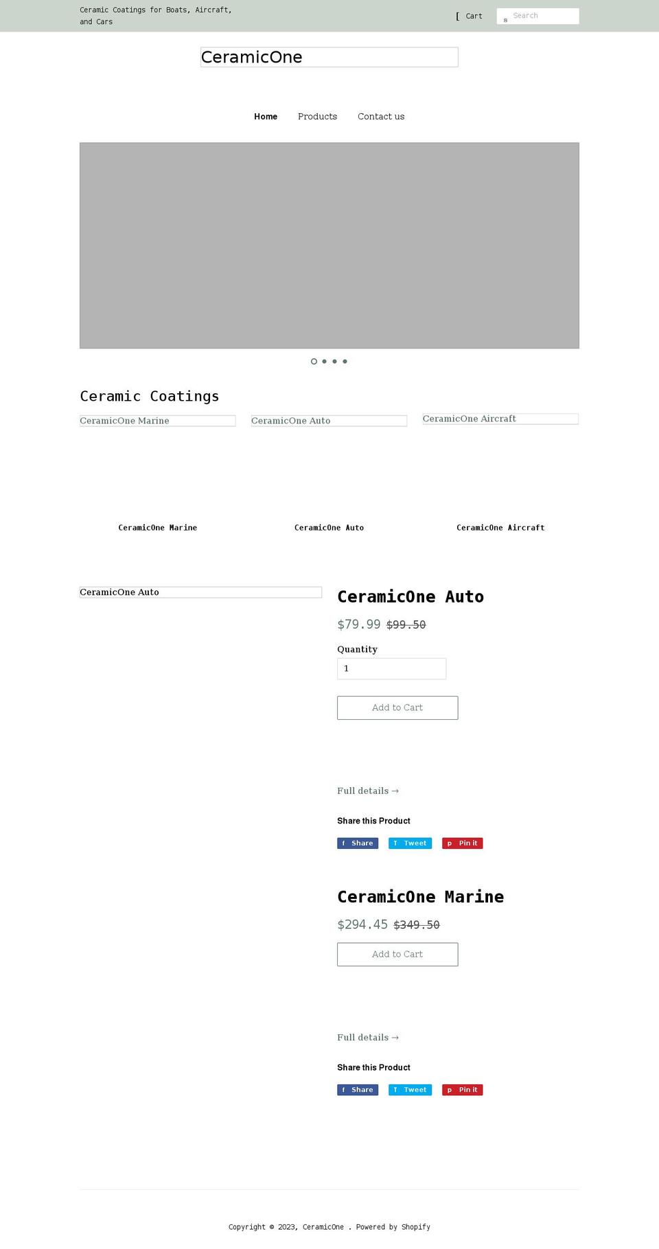 ceramixone.com shopify website screenshot