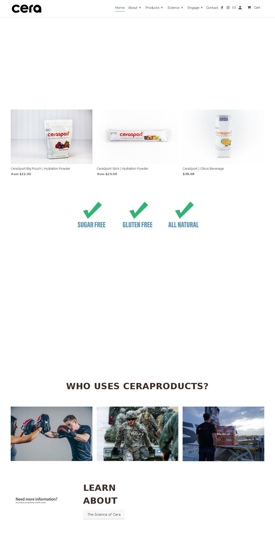 ceraproducts.com — Shopify storefront screenshot