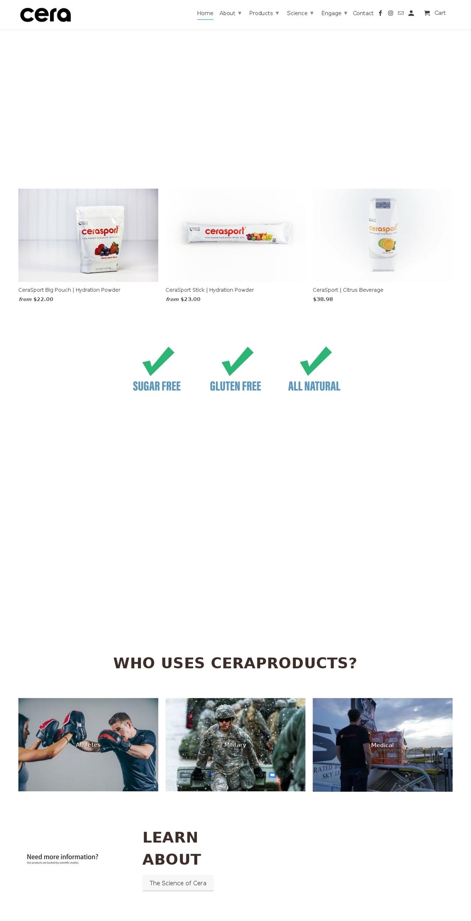 ceraproducts.org shopify website screenshot