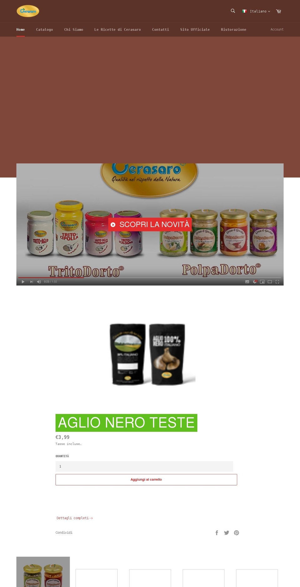 cerasaro-eshop.myshopify.com shopify website screenshot