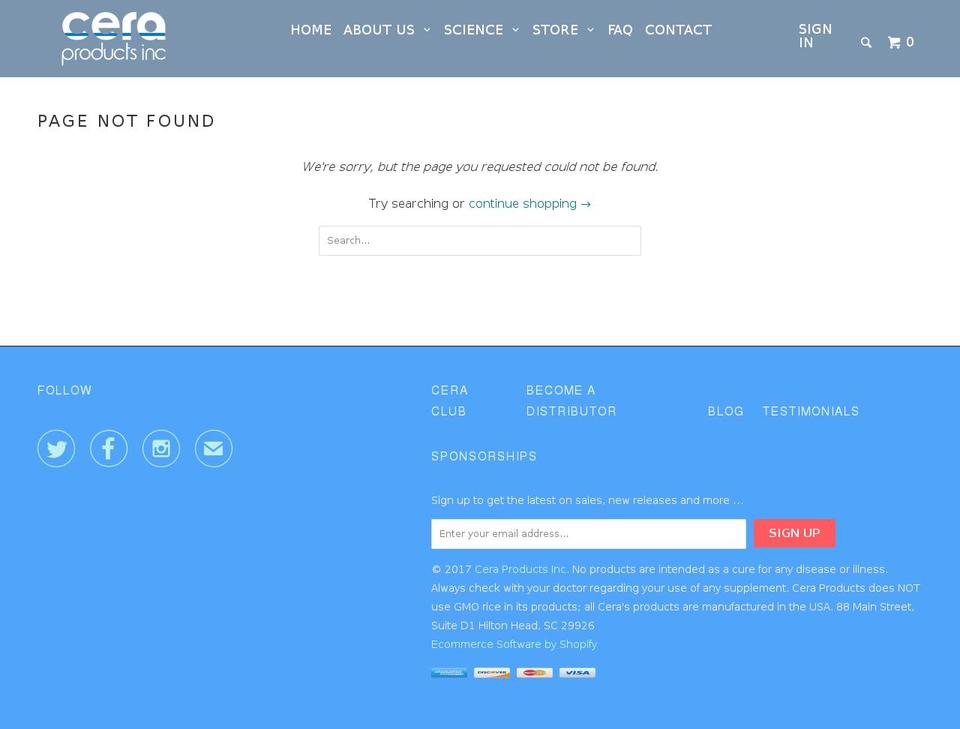 cerasport.com shopify website screenshot