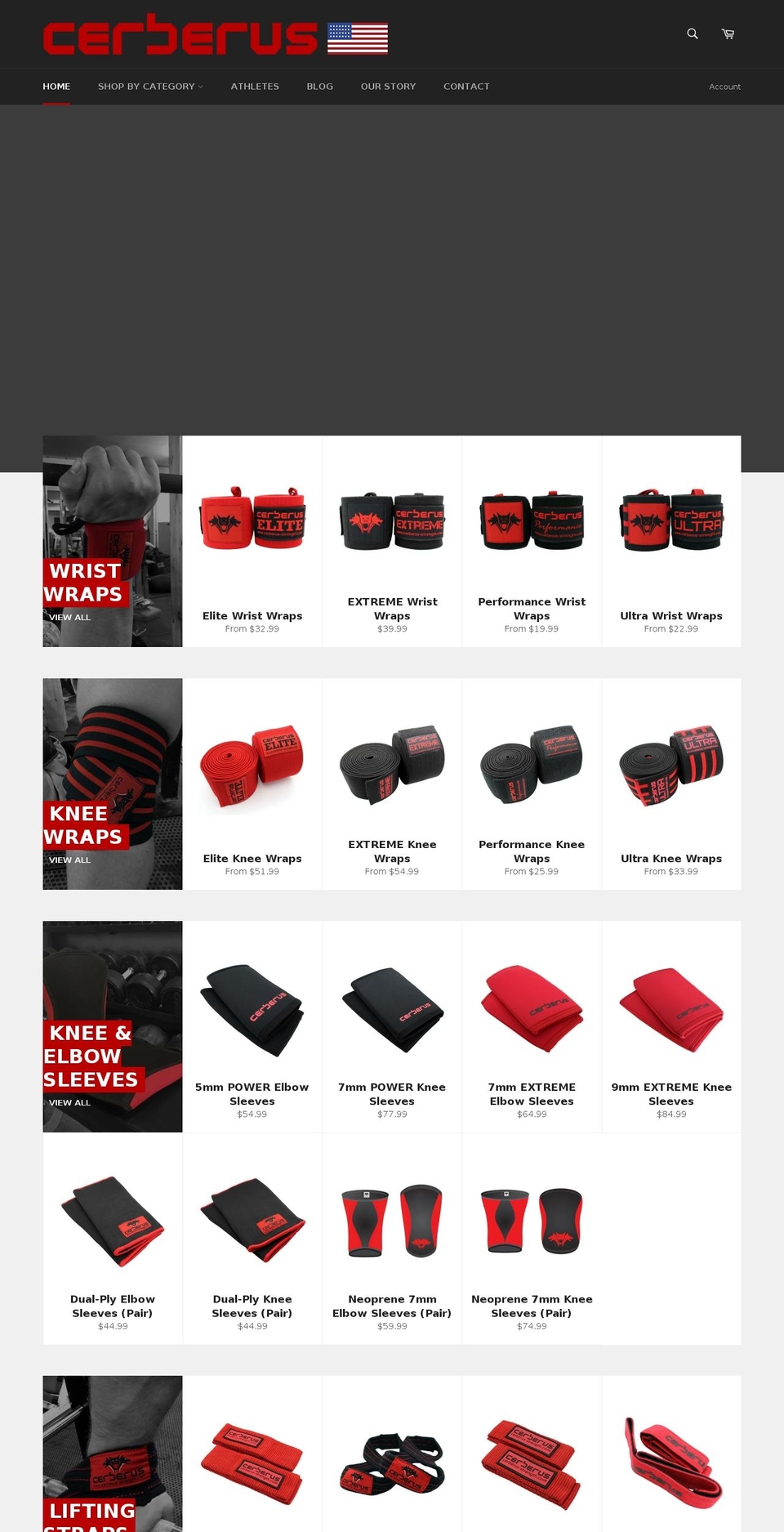 cerberusstrengthusa.com — Shopify storefront screenshot