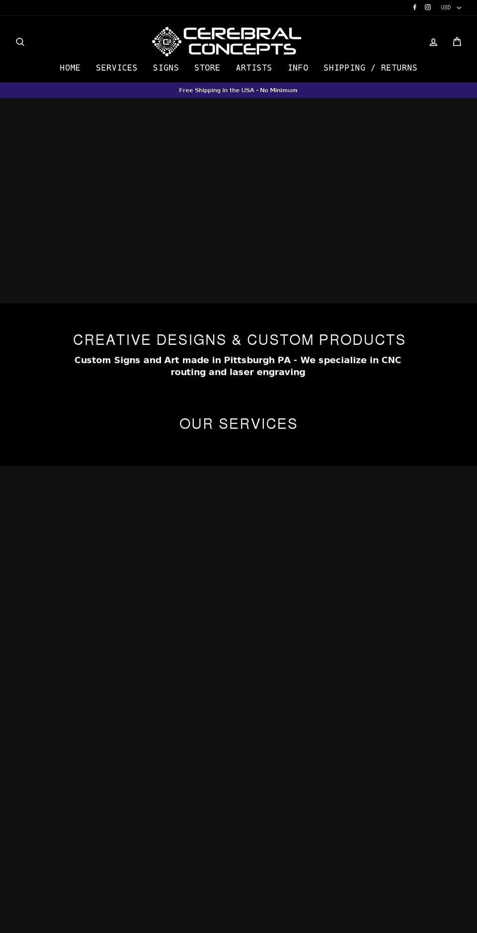 cerebralconcepts.net shopify website screenshot