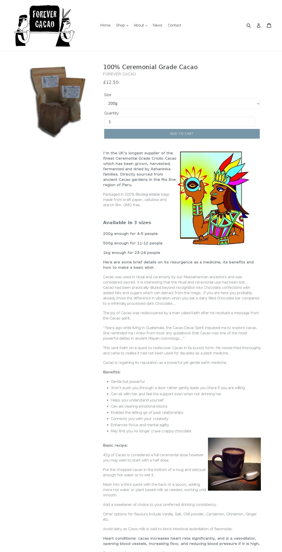 ceremonialgradecacao.com — Shopify storefront screenshot