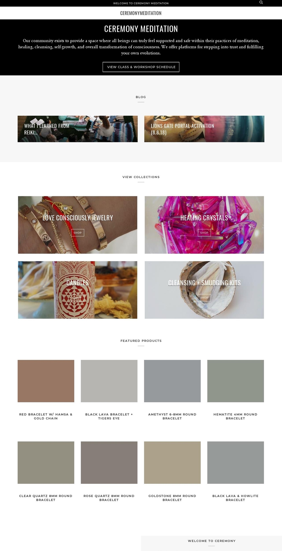 ceremonymeditation.com — Shopify storefront screenshot