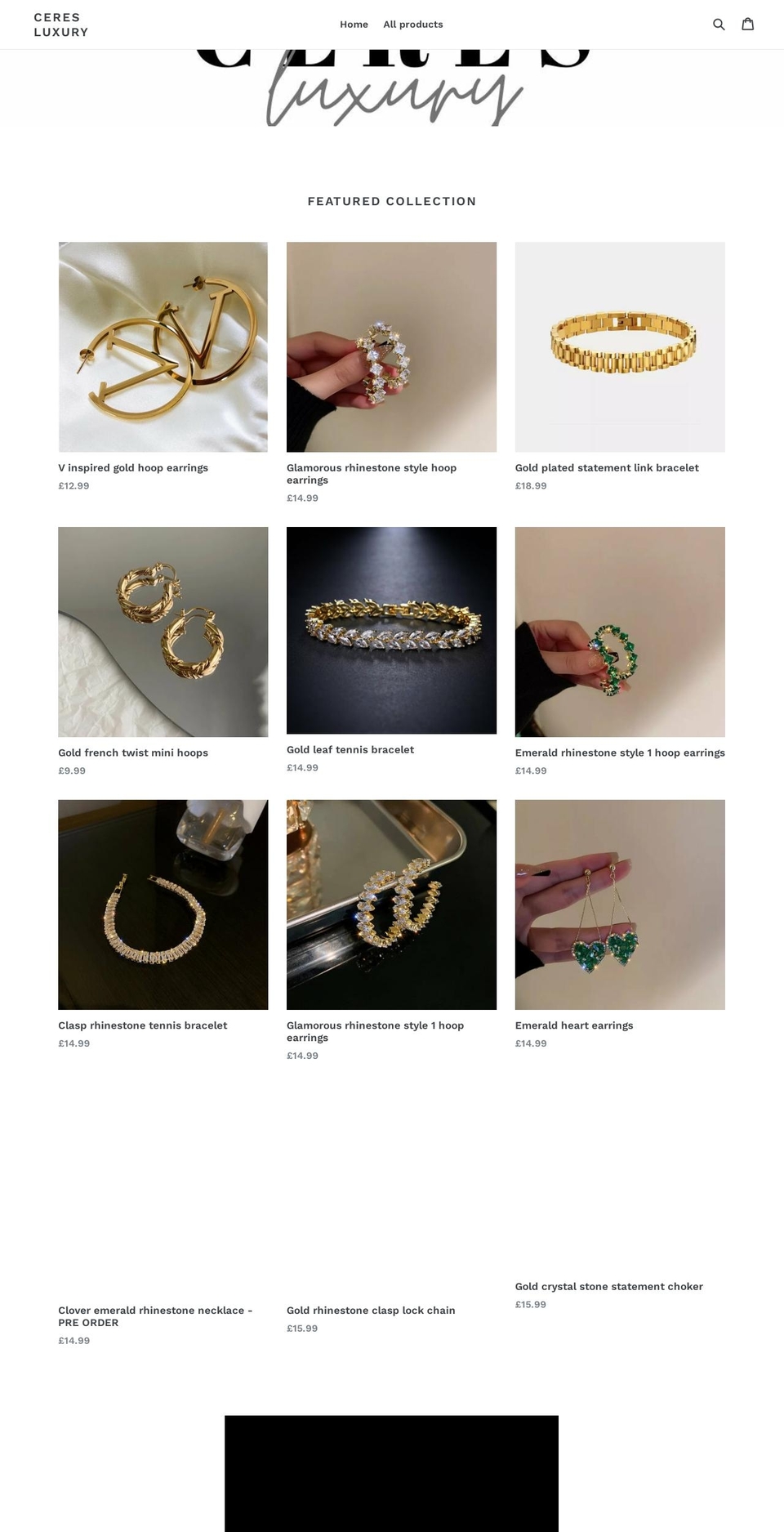 ceresluxury.com — Shopify storefront screenshot