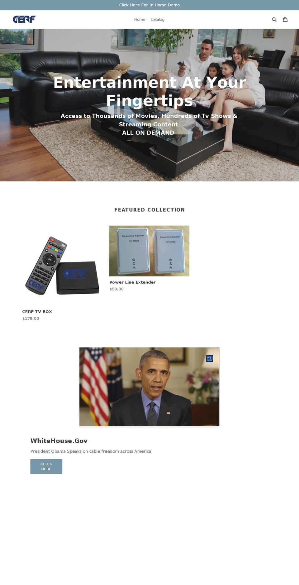cerftv.com — Shopify storefront screenshot