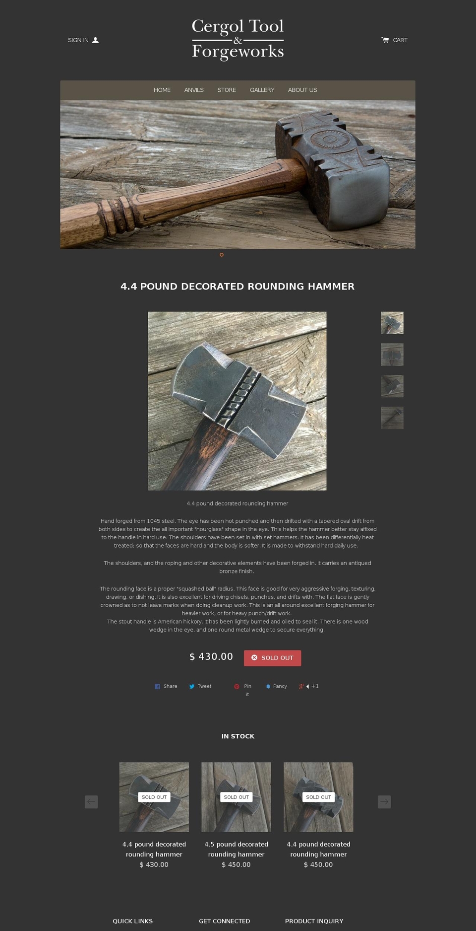 cergolforge.com shopify website screenshot