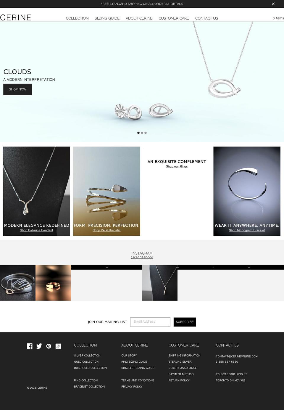 cerineonline.com — Shopify storefront screenshot