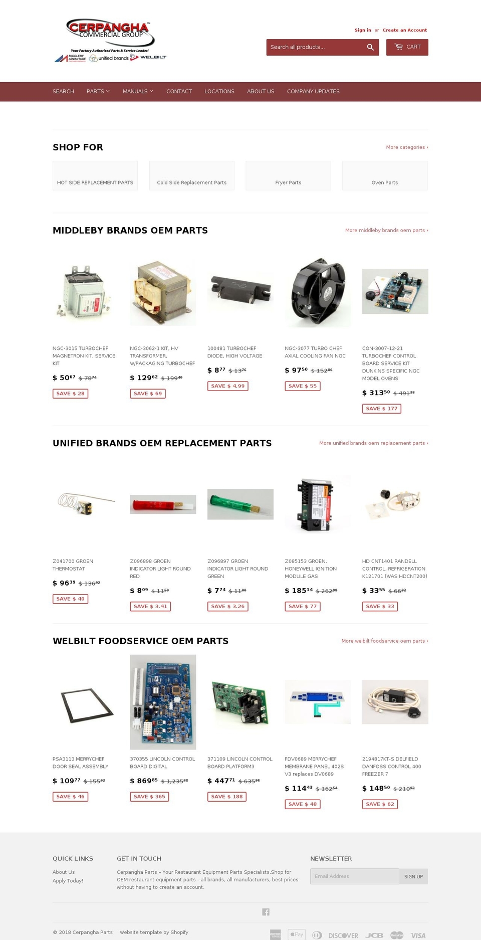 cerpparts.com — Shopify storefront screenshot